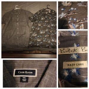 Two Mens Button Up Short Sleeves Size XXL
